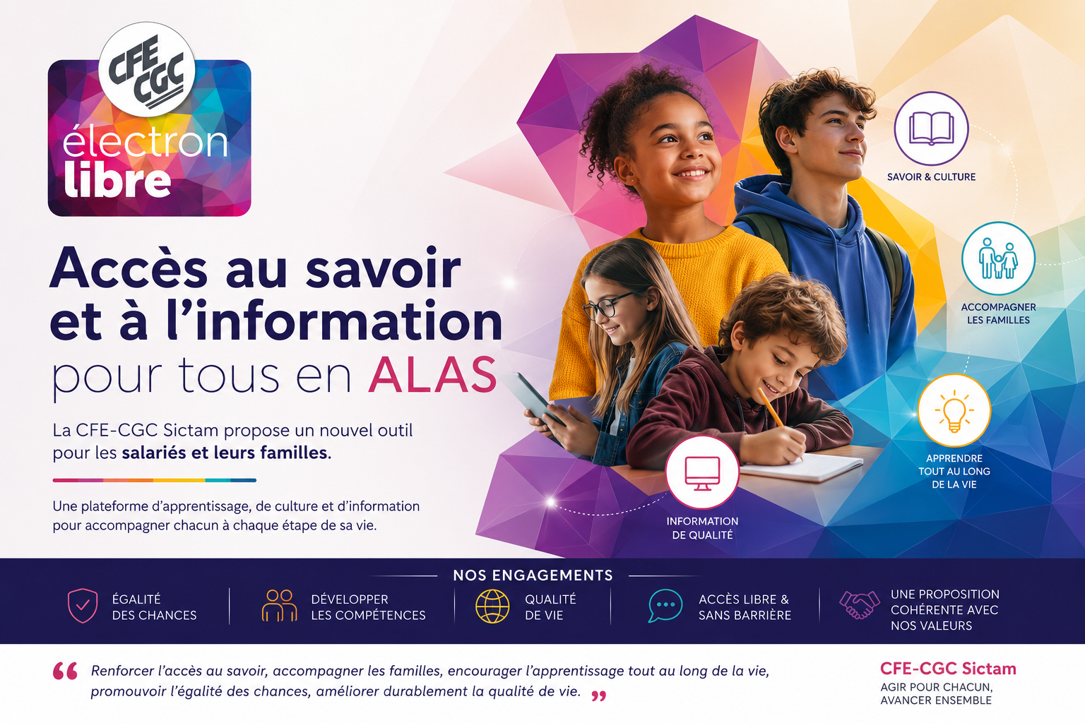 You are currently viewing Accès au savoir et à l’information pour tous en ALAS : la CFE-CGC Sictam propose un nouvel outil pour les salariés et leurs familles